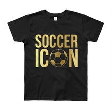 Load image into Gallery viewer, Gold Soccer Icon Youth Tee