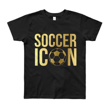 Load image into Gallery viewer, Gold Soccer Icon Youth Tee