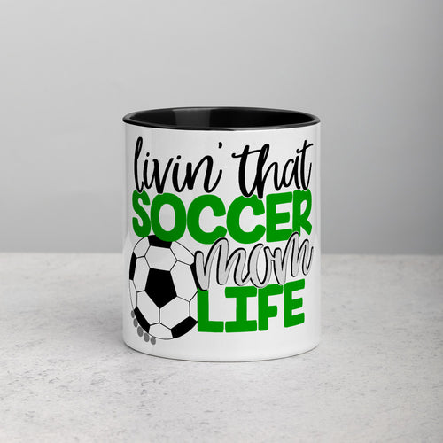 Living My Soccer Mom Life Mug with Color Inside