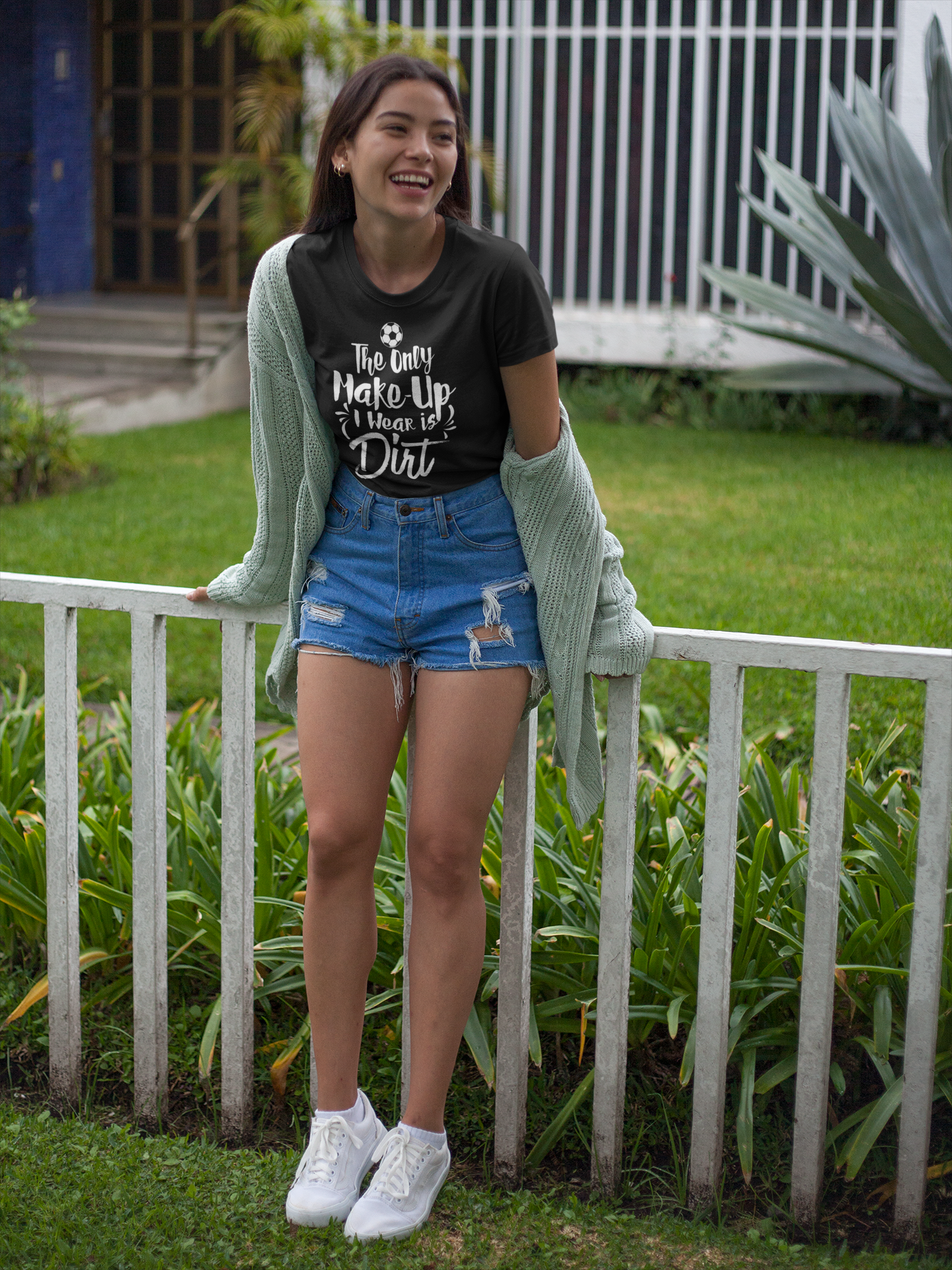 The Only Makeup I Wear Is Dirt Girl Soccer T Shirt